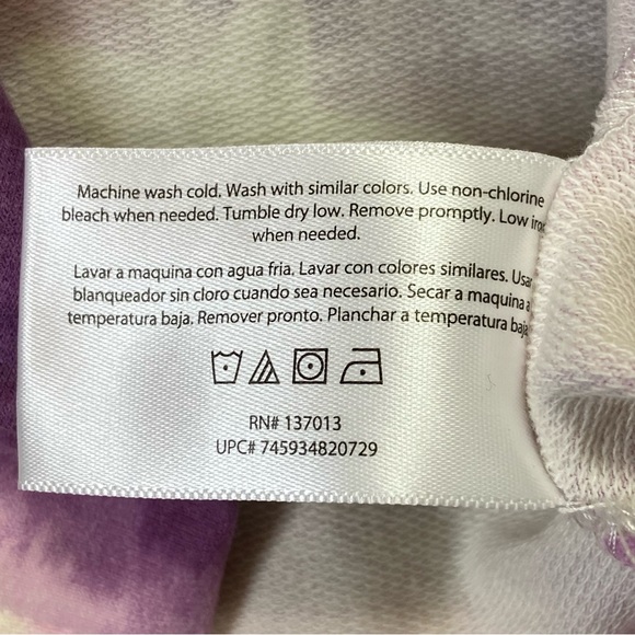 WILDFOX Sweatshirt Tie Dye Stars Print Pullover Graphic Crewneck Purple Size XL - Picture 9 of 9